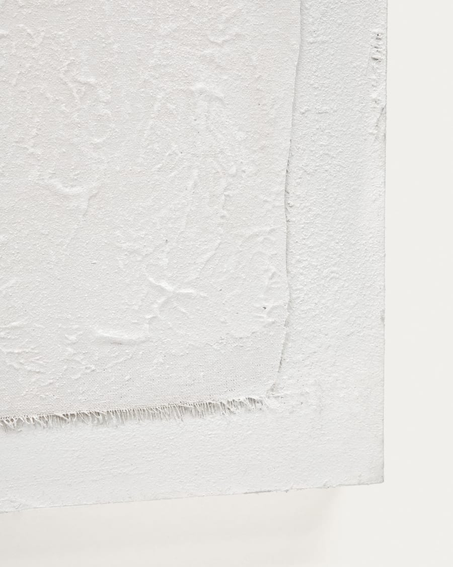 Rodes abstract textured canvas in white, 80 x 100 cm
