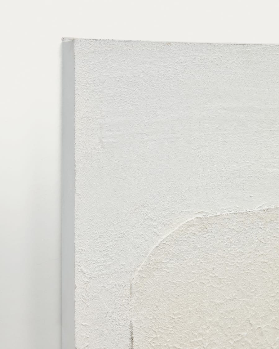 Rodes abstract textured canvas in white, 80 x 100 cm