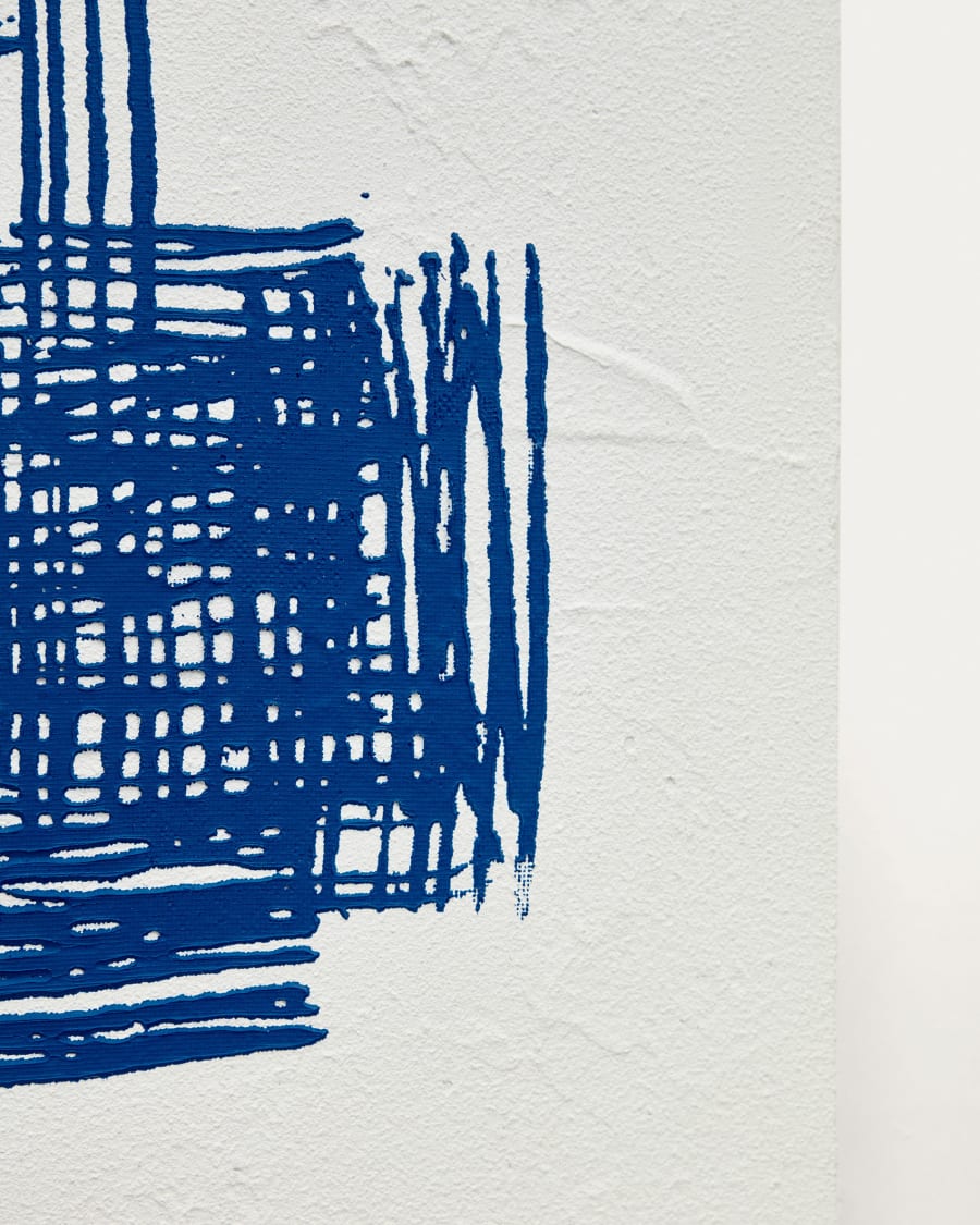 Sagaro abstract canvas in blue and white, 30 x 40 cm