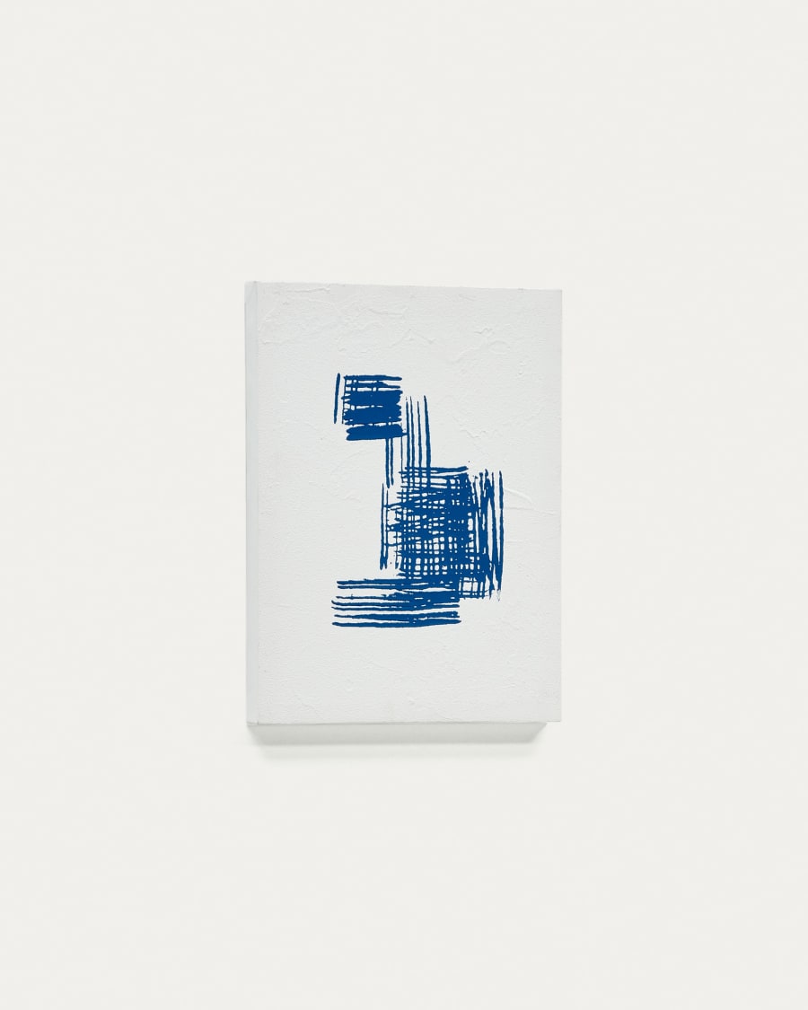 Sagaro abstract canvas in blue and white, 30 x 40 cm