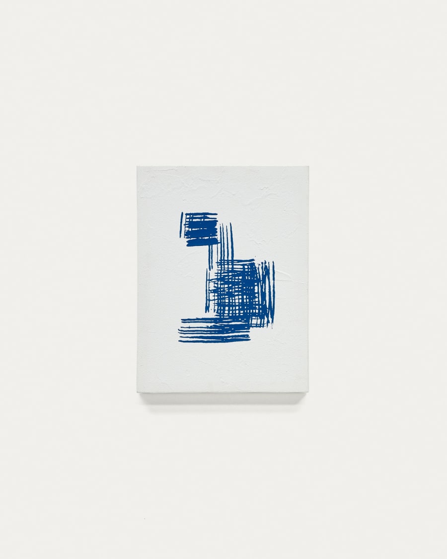 Sagaro abstract canvas in blue and white, 30 x 40 cm