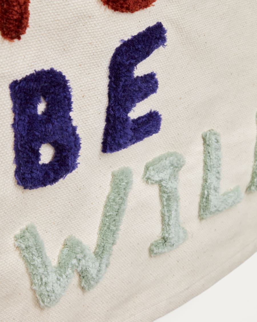 Ταπισερί Zelda, λευκό βαμβάκι, πολύχρωμα κεντημένα γράμματα, 40x50εκ