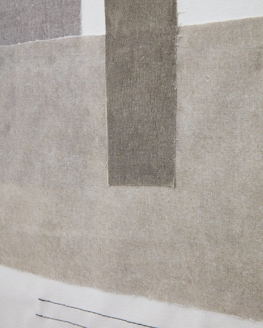Mabell white wall hanging with multi-colour check 52 x 72 cm