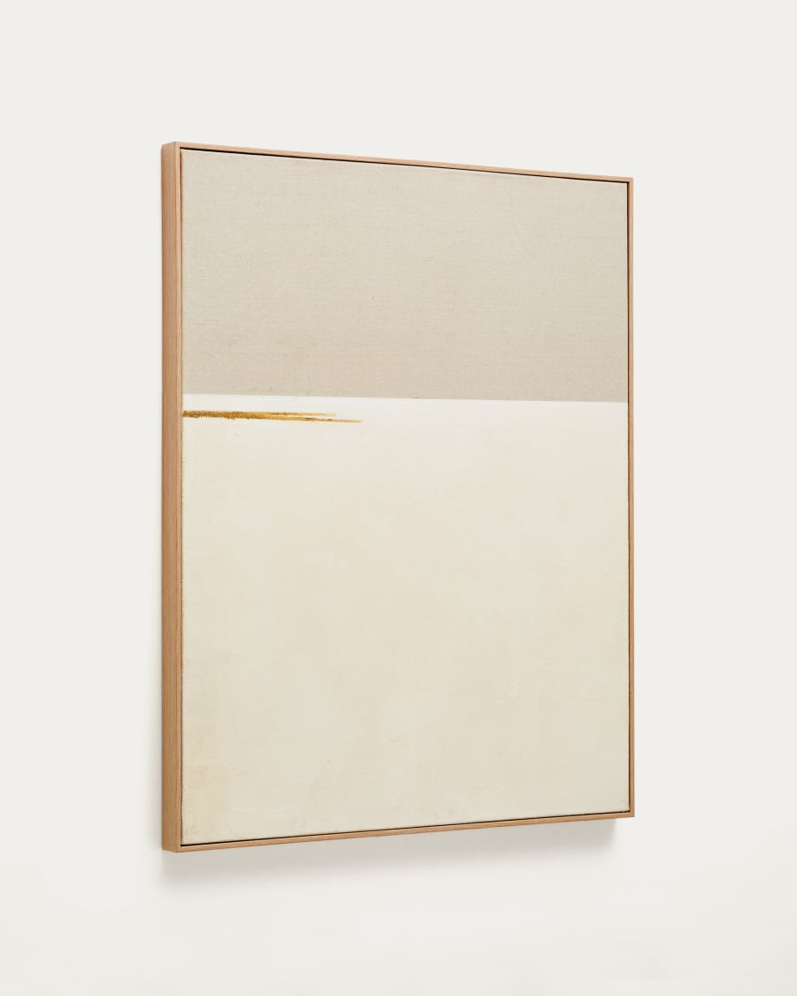 Salin abstract painting with a horizontal linen stripe 80 x 100 cm