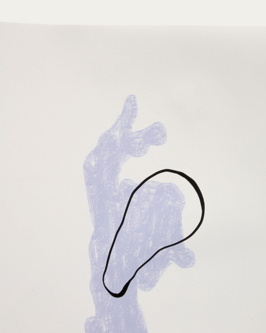 Inca blue and white paper print, 42 x 56 cm