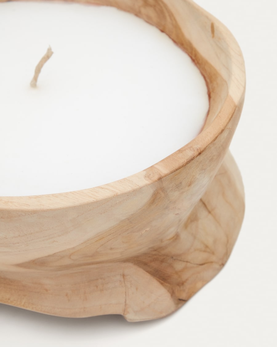 Maelia wooden candle with a natural finish Ø 25 cm