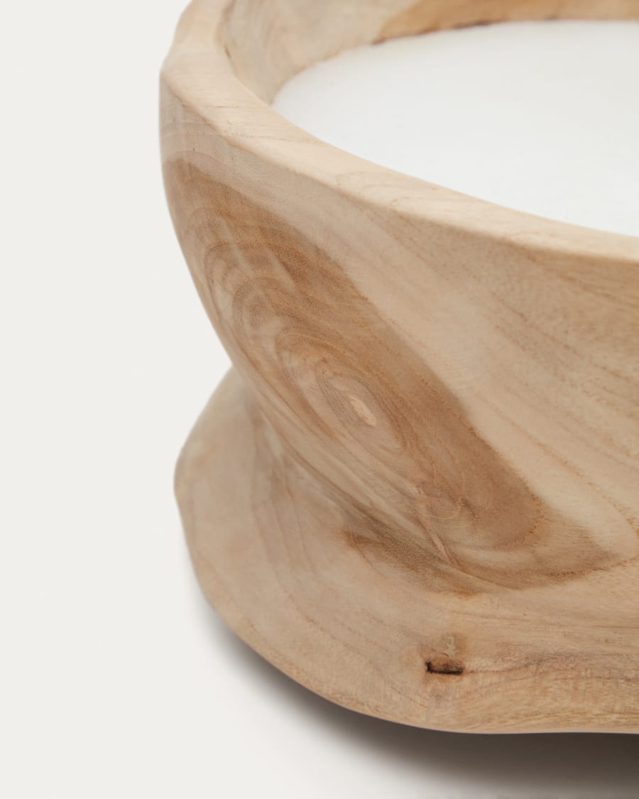 Maelia wooden candle with a natural finish Ø 25 cm