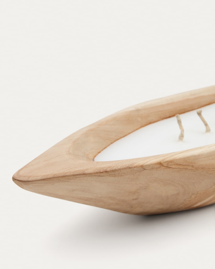 Maelia wooden candle with a natural finish Ø 60 x 16cm