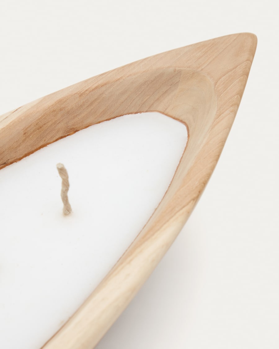Maelia wooden candle with a natural finish Ø 60 x 16cm