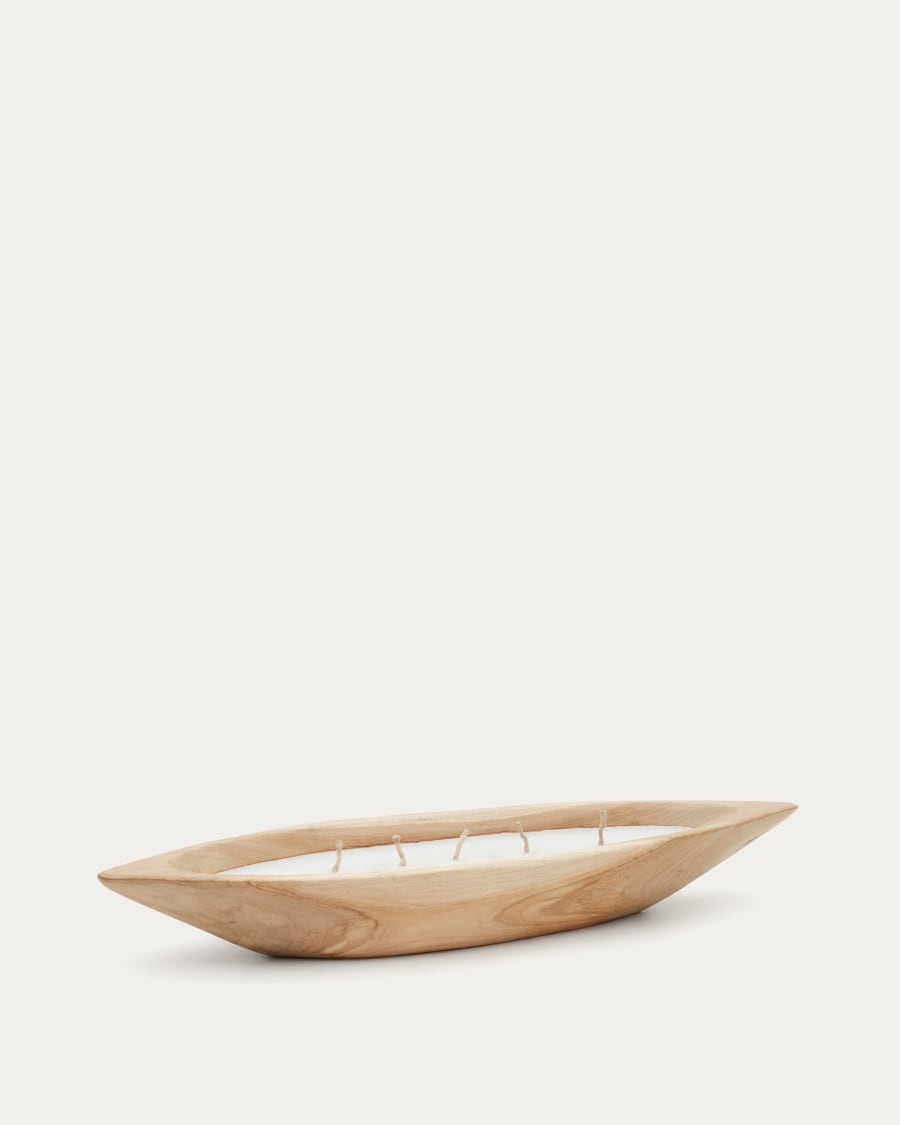 Maelia wooden candle with a natural finish Ø 60 x 16cm