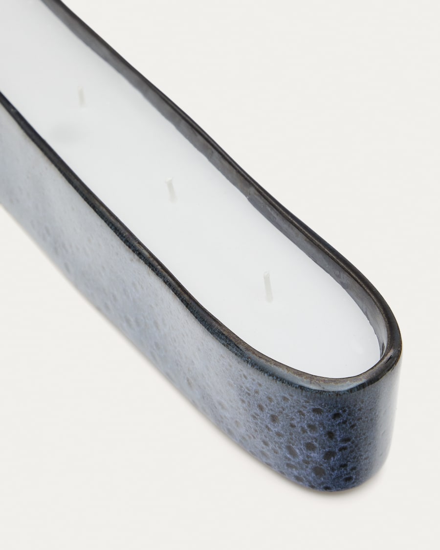 Sapira Ceramic Candle - Blue, 6 x 34.5 cm