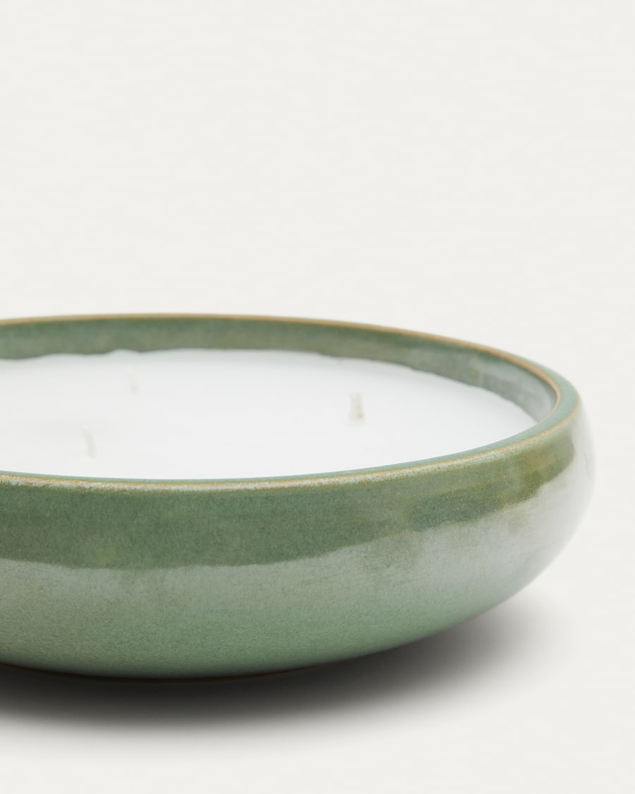 Sapira Ceramic Candle in Green Ø 21 cm