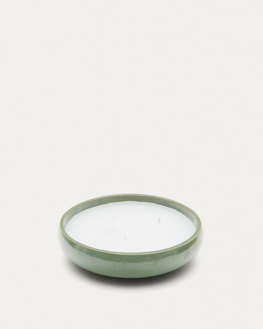 Sapira Ceramic Candle in Green Ø 21 cm
