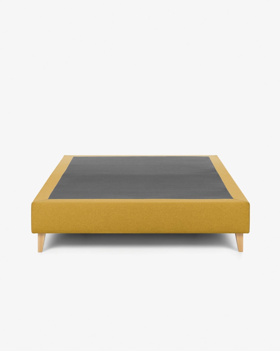Ψηλή βάση κρεβατιού Nikos 150 x 190 εκ μουσταρδί