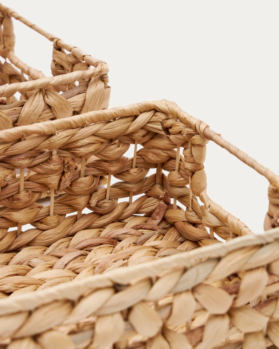 Set of 2 boxes made with natural fibres 27 x 20 cm / 36 x 27 cm