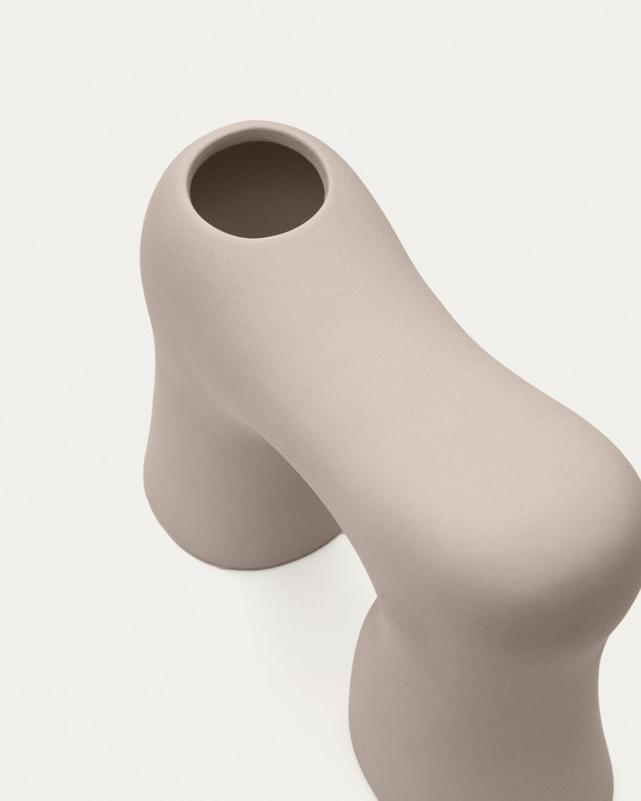 Βάζο Llafranc, μπεζ κεραμικό, 13εκ