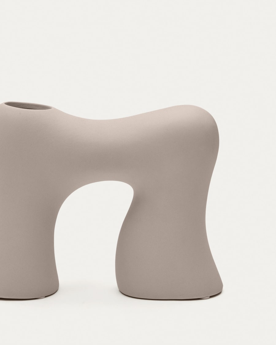 Βάζο Llafranc, μπεζ κεραμικό, 13εκ