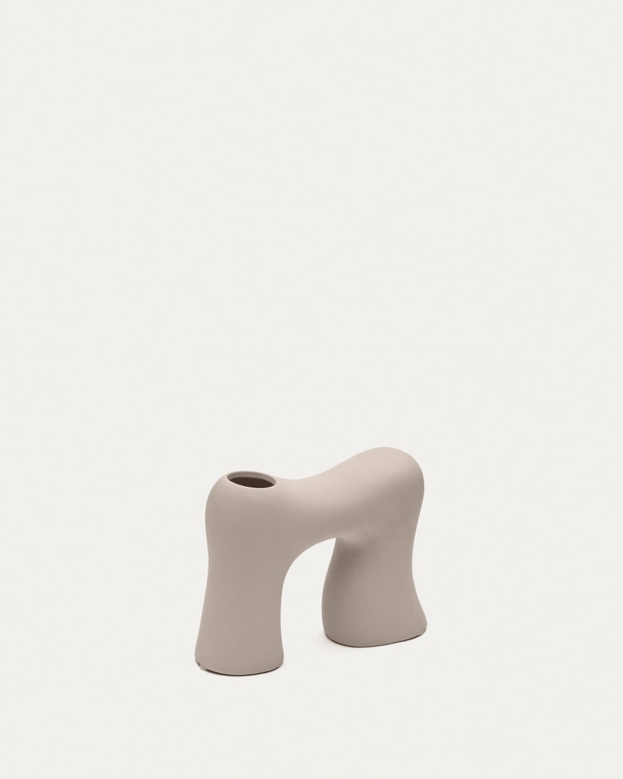 Βάζο Llafranc, μπεζ κεραμικό, 13εκ