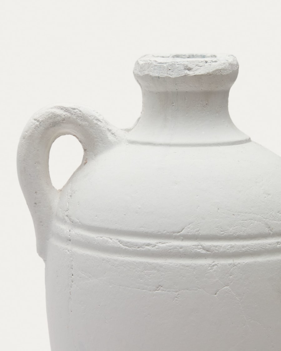 Palafrugell terracotta vase in white, 36.5 cm