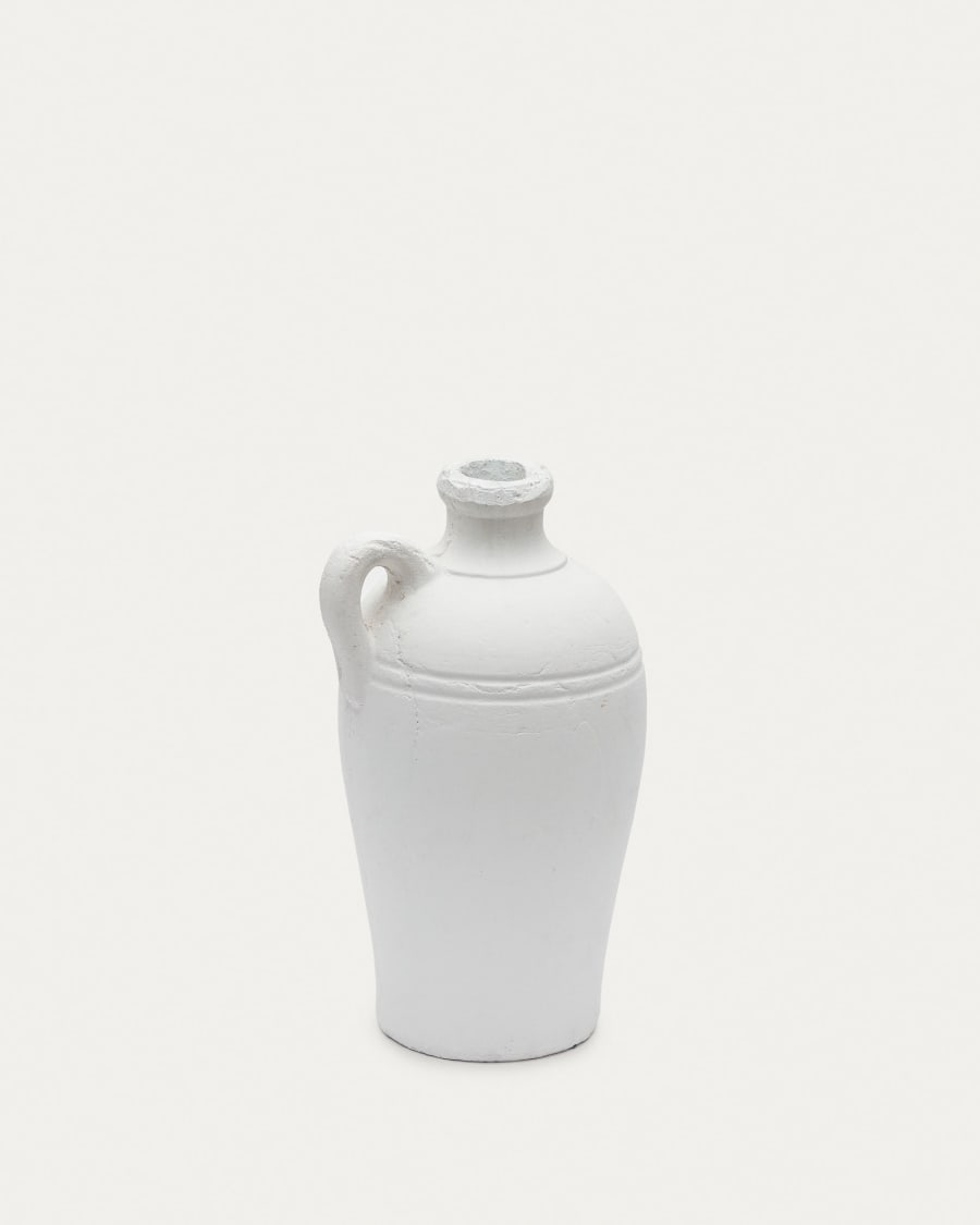 Palafrugell terracotta vase in white, 36.5 cm