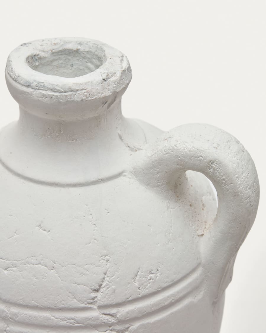 Palafrugell terracotta vase in white, 36.5 cm