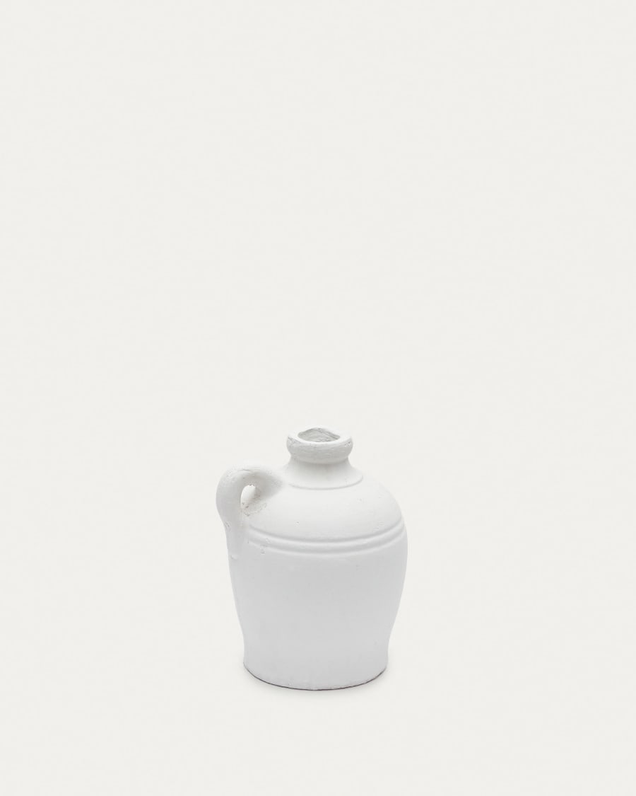 Palafrugell terracotta vase in white, 24 cm