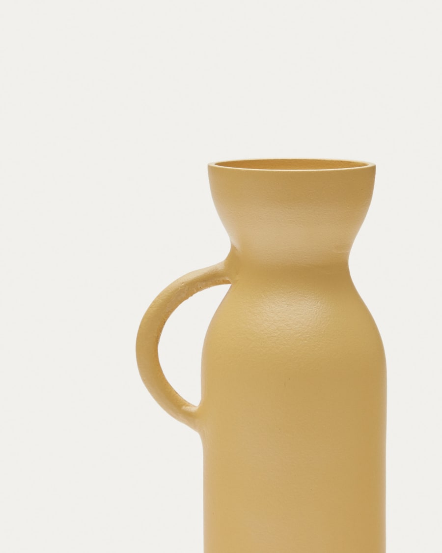 Pelras vase in mustard aluminium, 17.5 cm