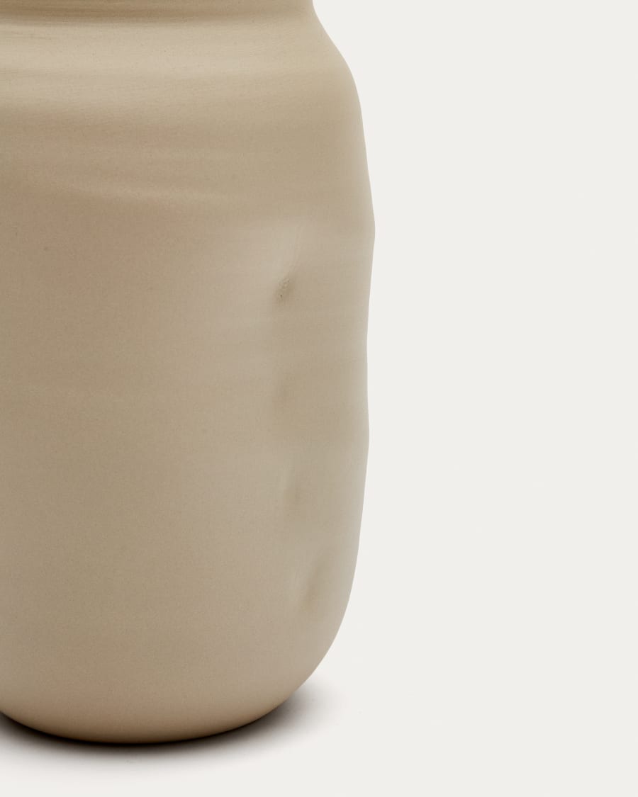 Macaire Vase aus Keramik in Beige Ø 34 cm