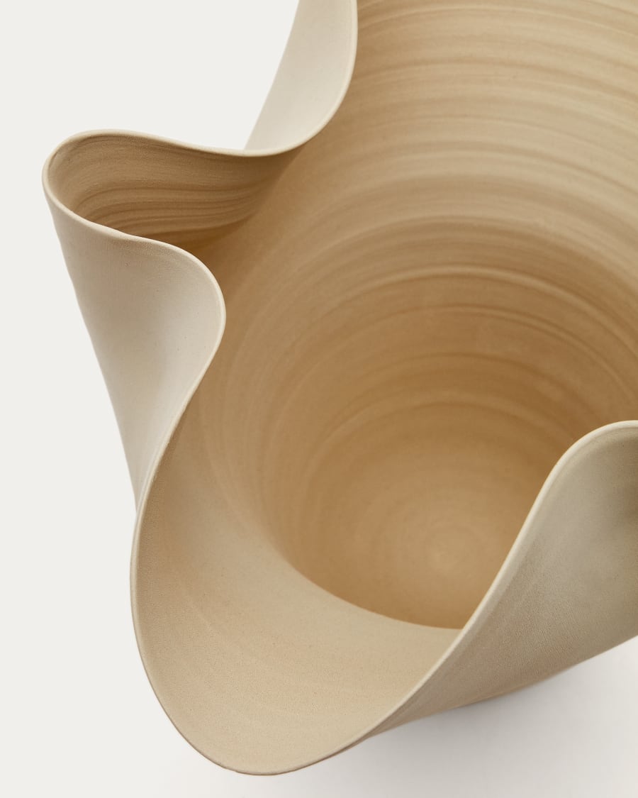 Macaire beige ceramic vase Ø 26 cm
