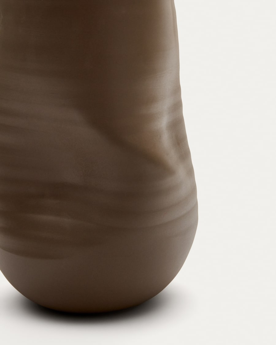 Macarelleta dark brown ceramic vase Ø 32 cm