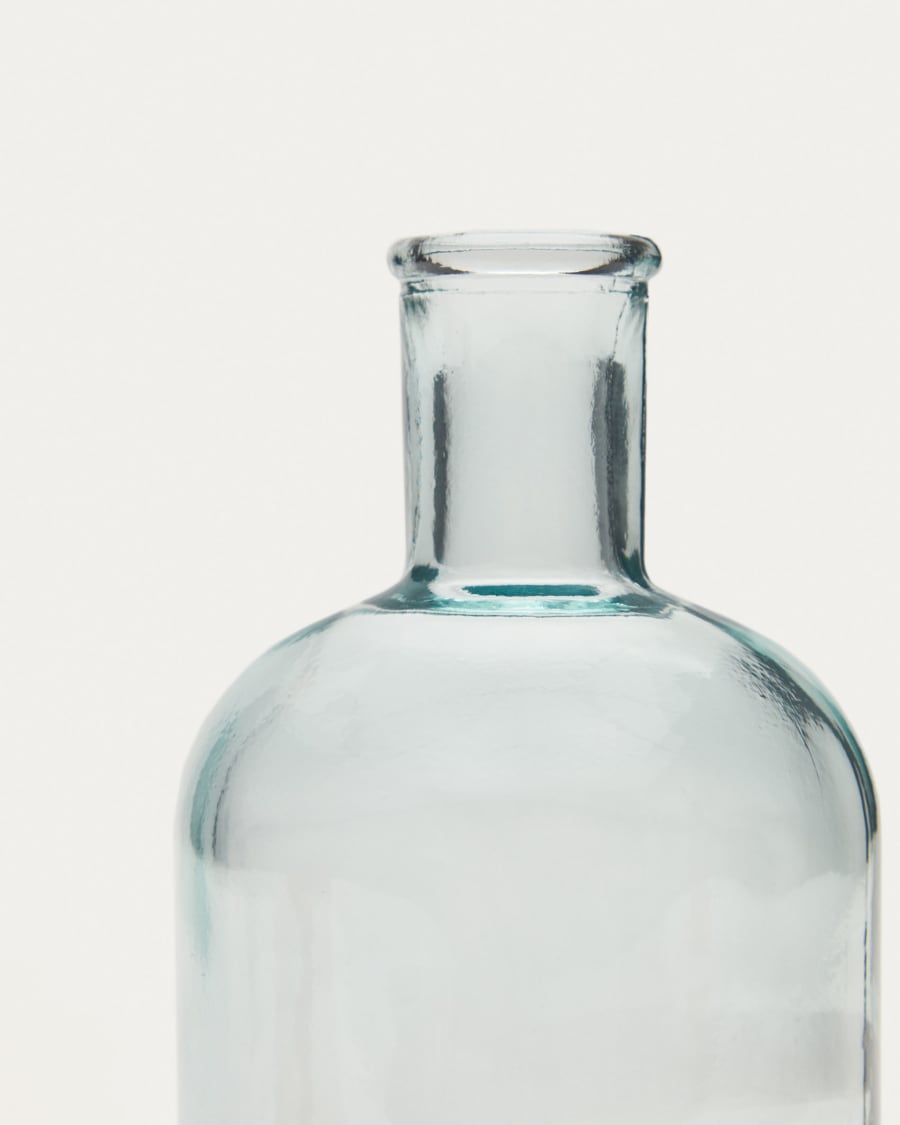 Brenna vase in 100% recycled transparent glass, 19 cm
