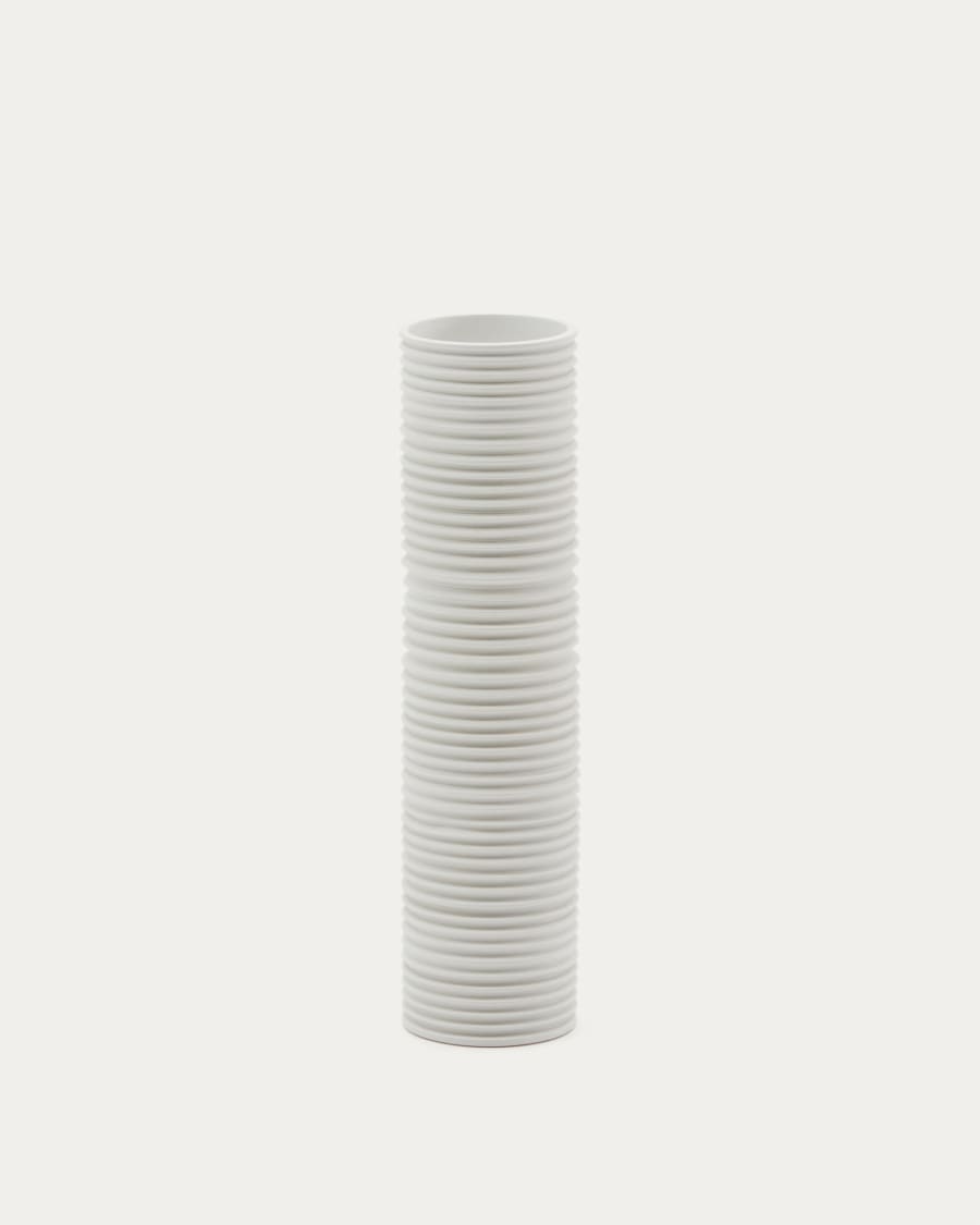 Sibone white ceramic vase, 11 cm