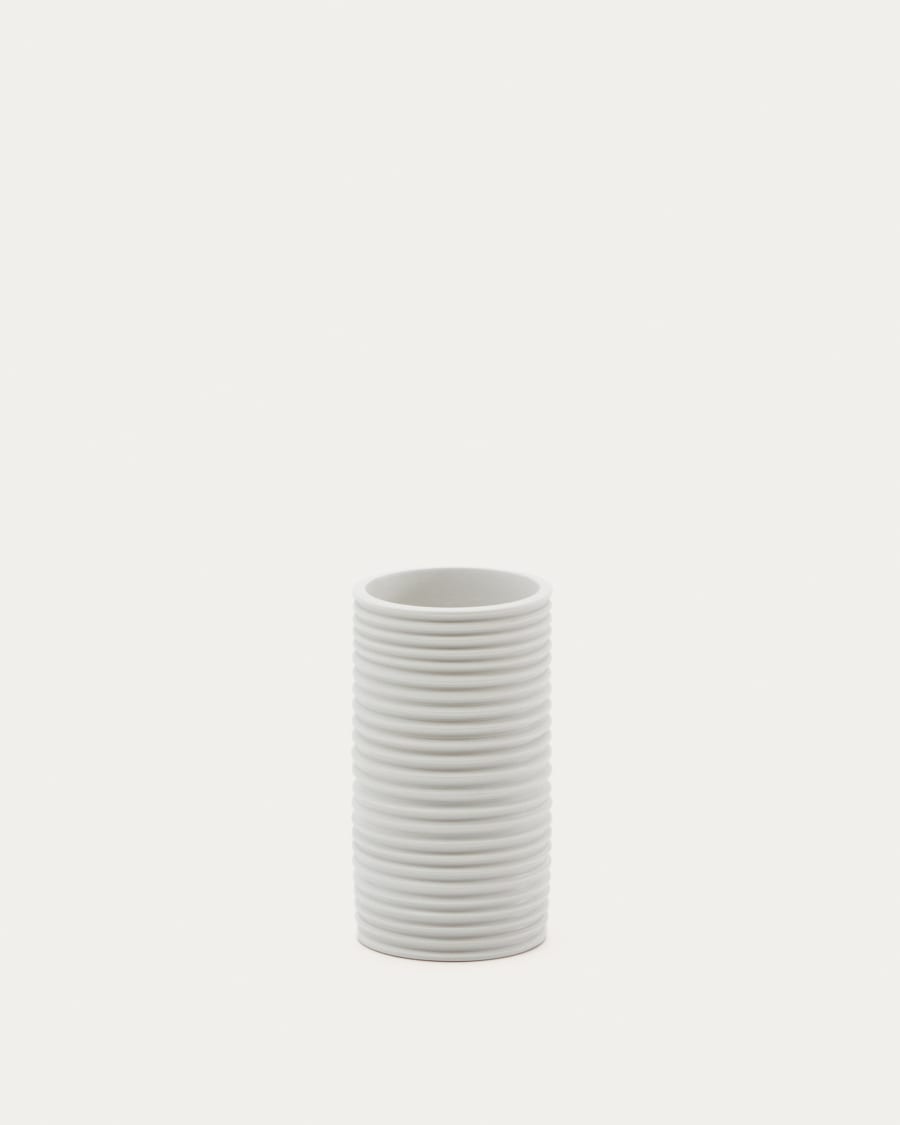 Sibone white ceramic vase, 13 cm