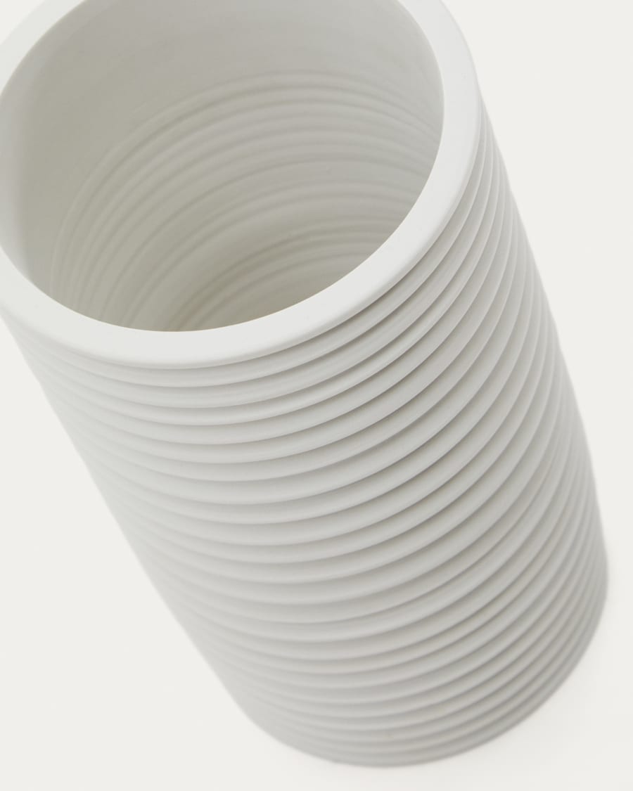 Sibone white ceramic vase, 13 cm
