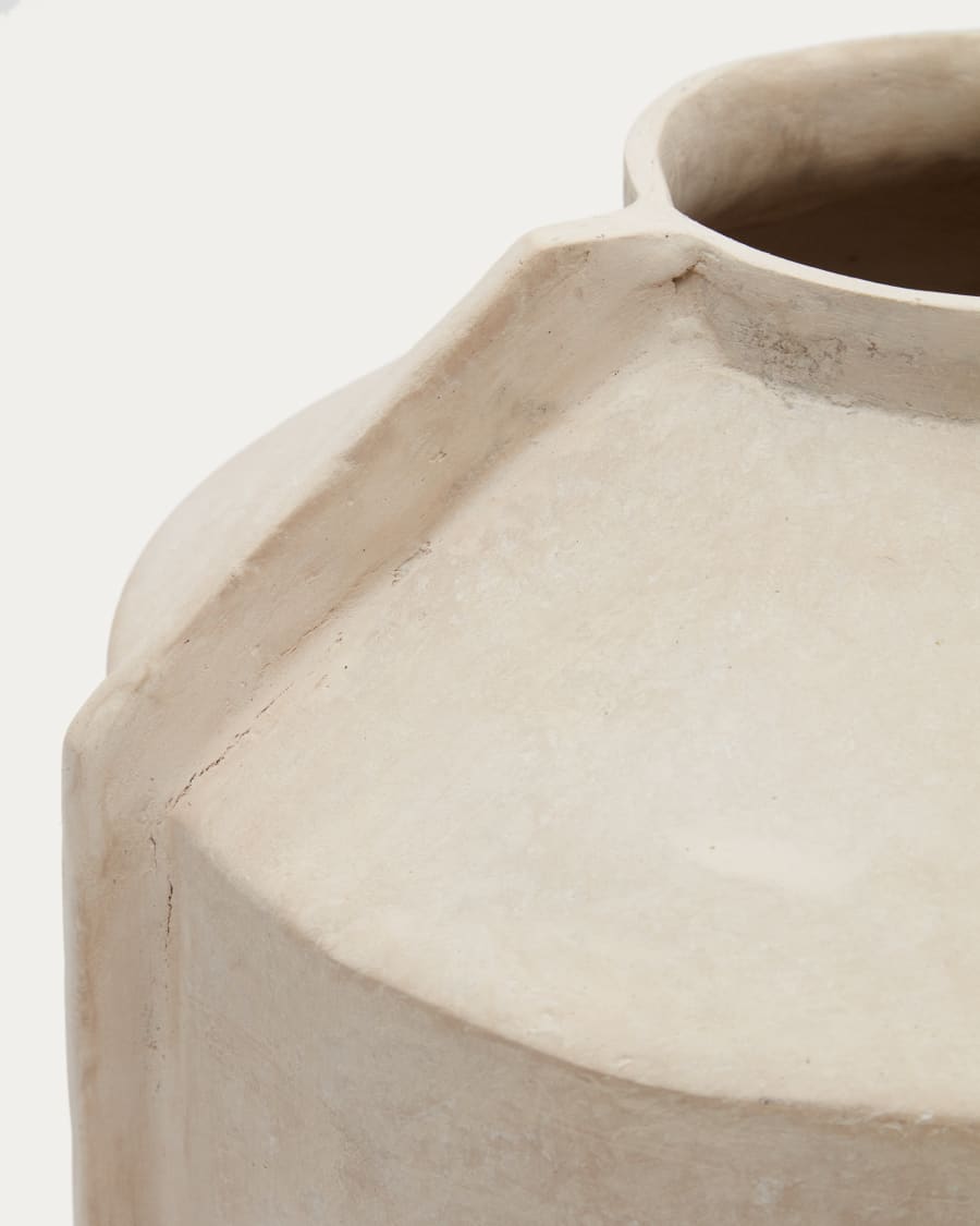 Meja beige papier-mâché vase 38 cm