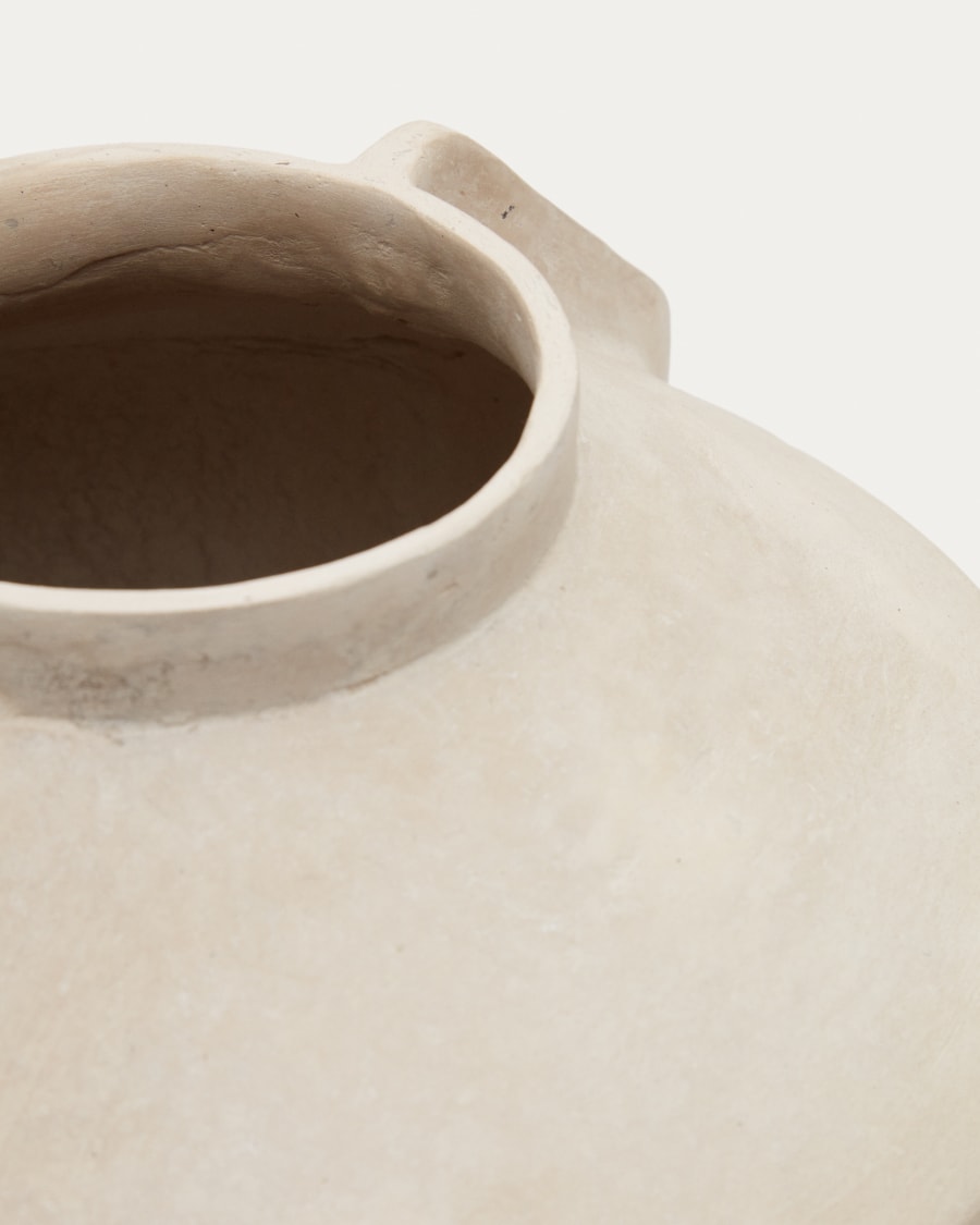 Meja beige papier-mâché vase 38 cm