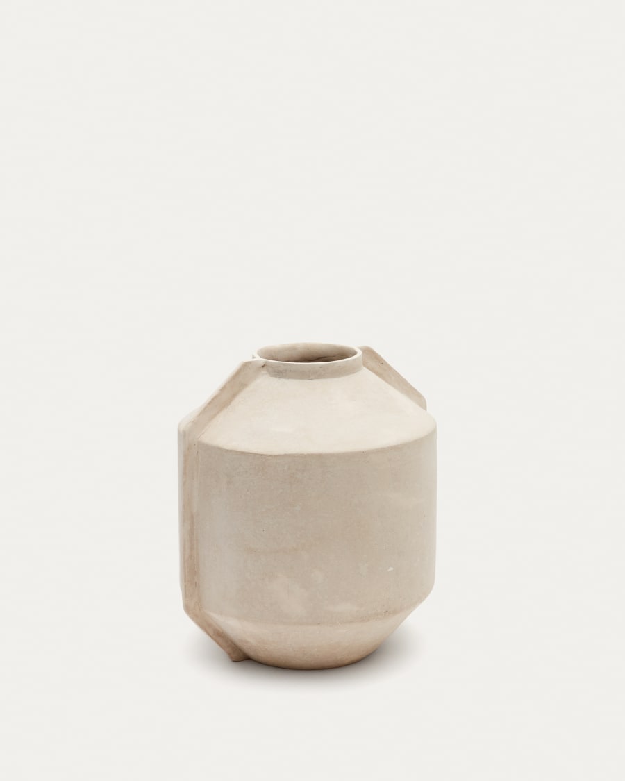 Meja beige papier-mâché vase 38 cm