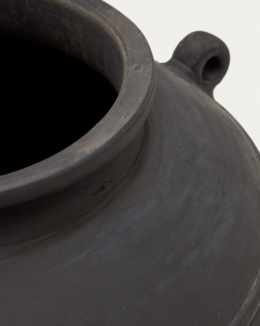 Mesut black terracotta vase 38,5 cm