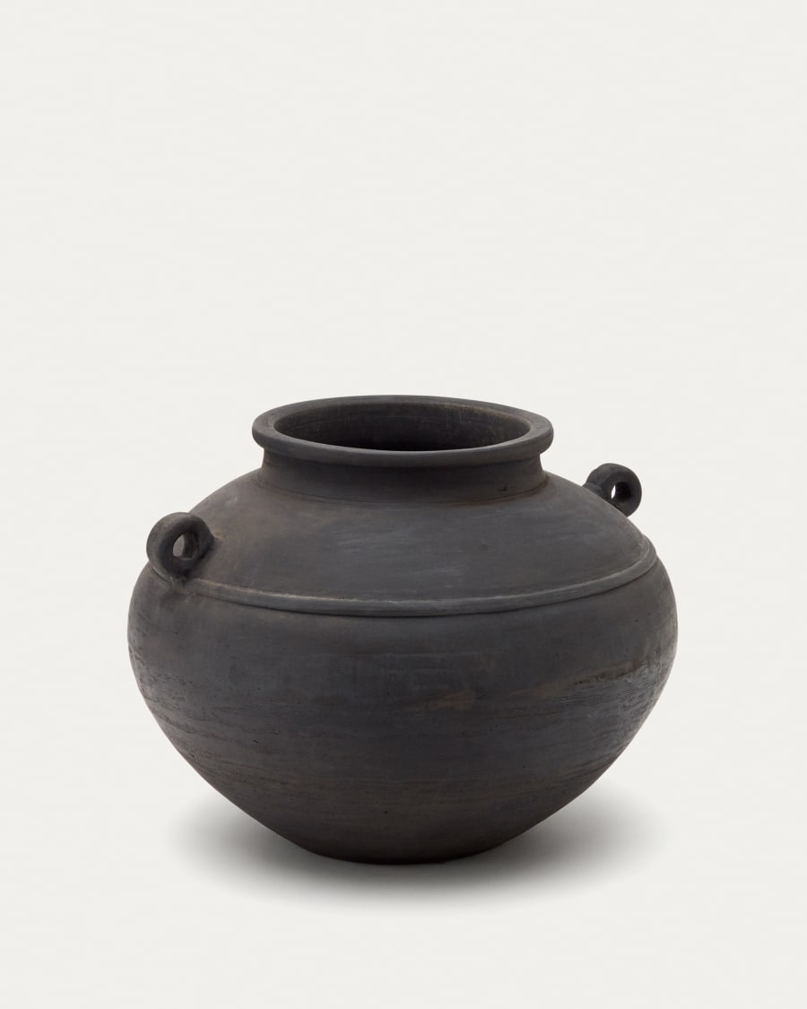 Mesut black terracotta vase 38,5 cm