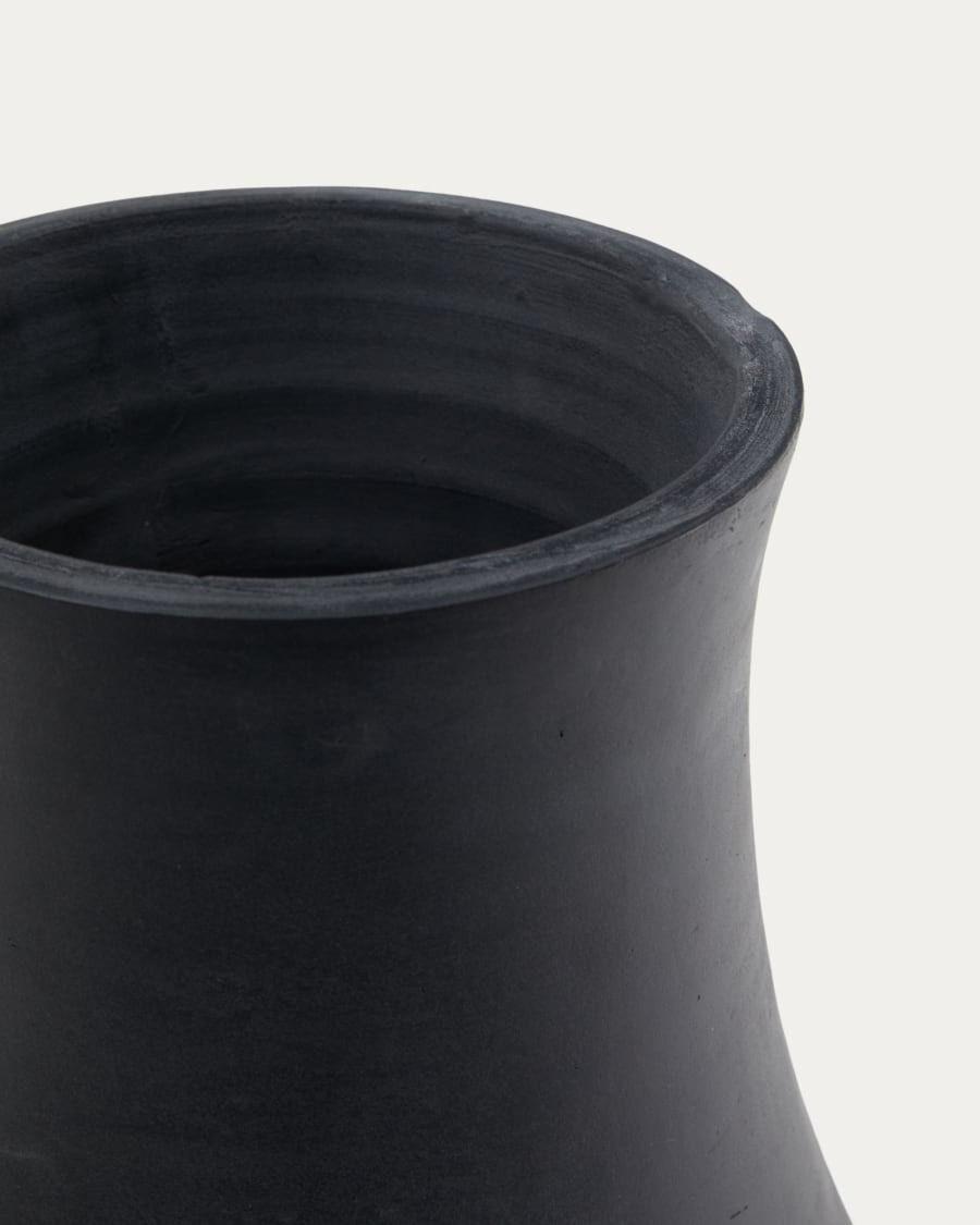 Silaia terracotta vase in a black finish 30 cm