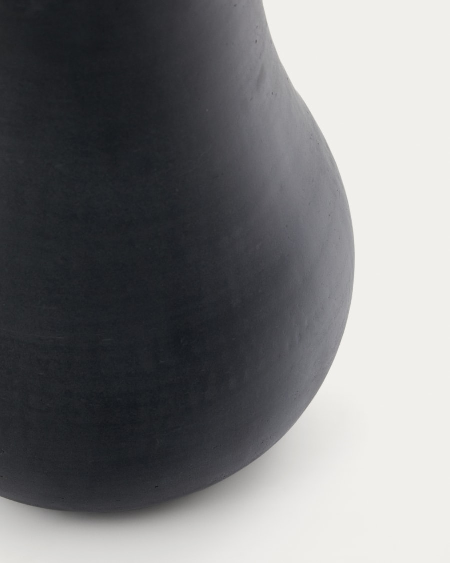 Silaia terracotta vase in a black finish 30 cm