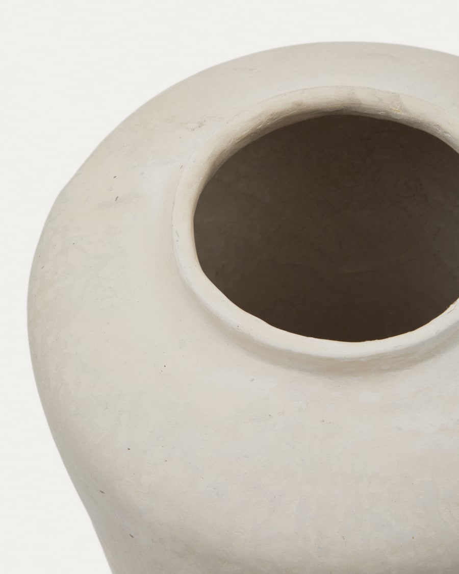 Serina papier mâché vase in white 34 cm