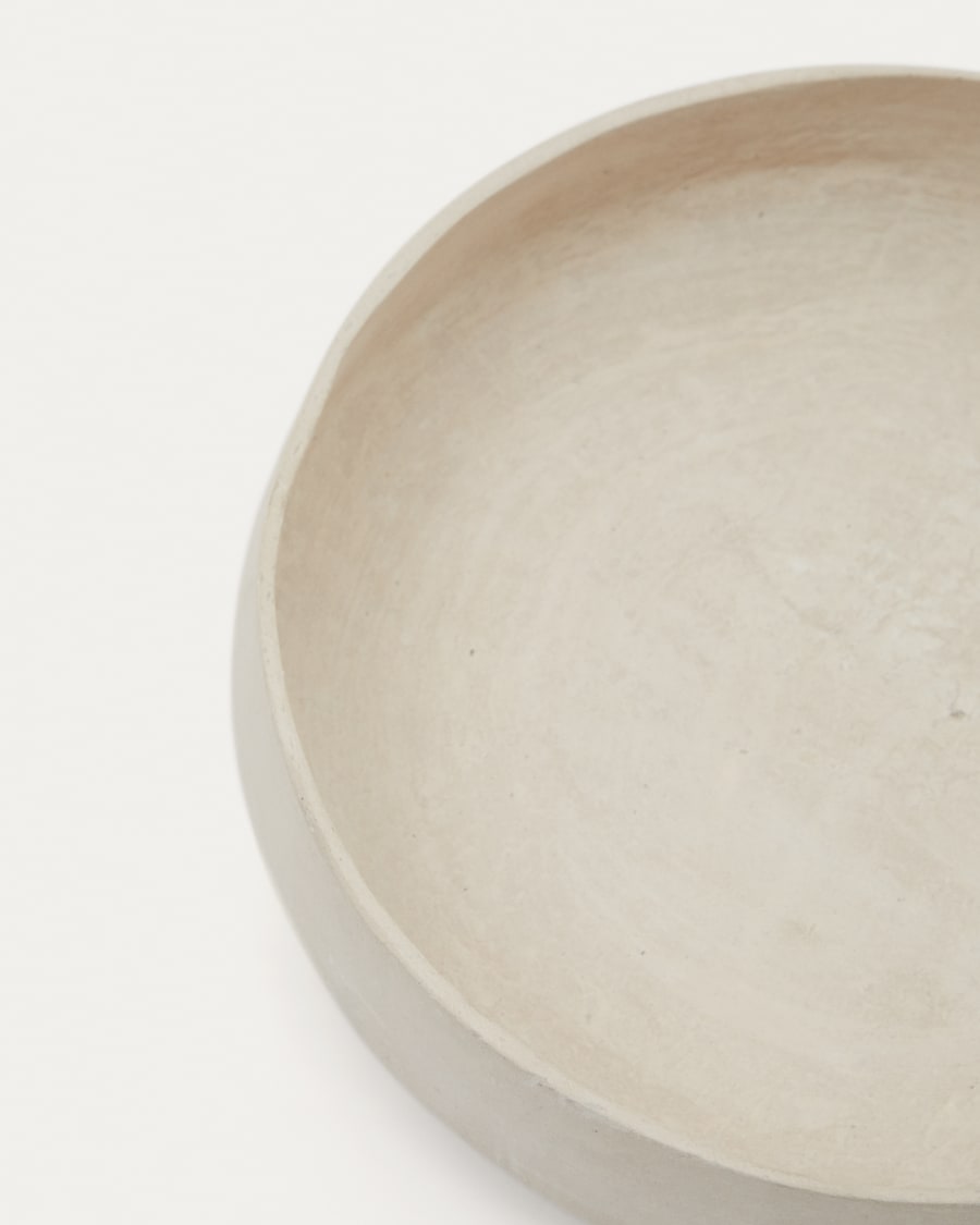 Saita Schale klein und dekorativ aus Pappmaché weiß 30 cm