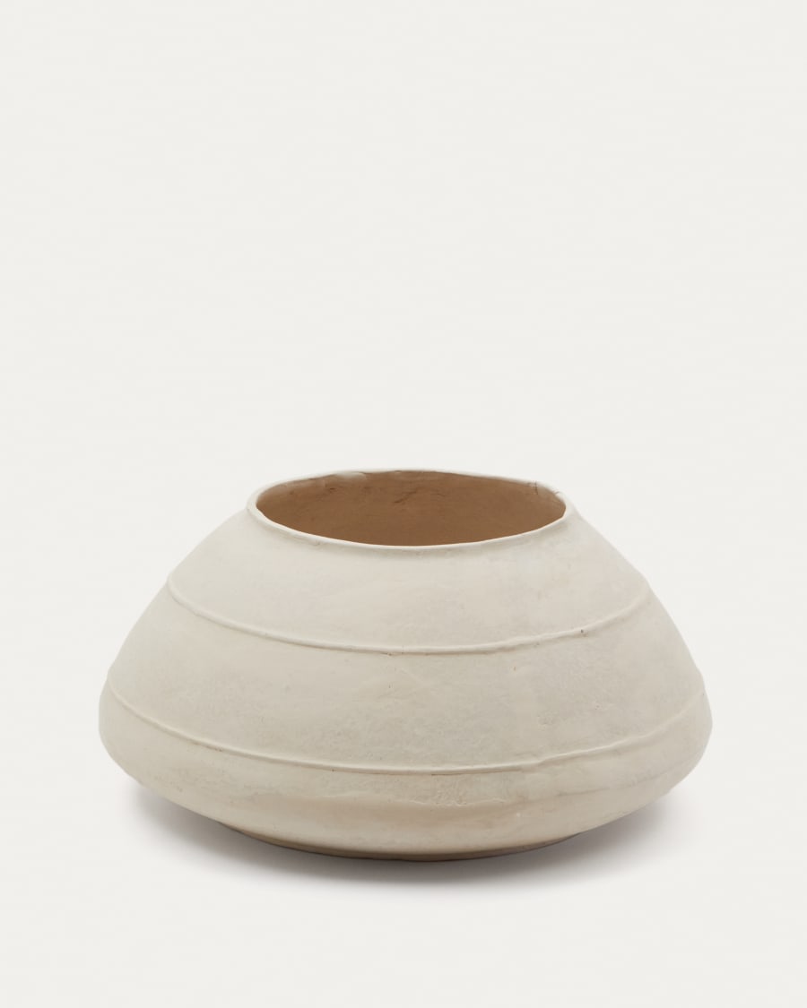 Sylan papier mâché vase in white 60 cm