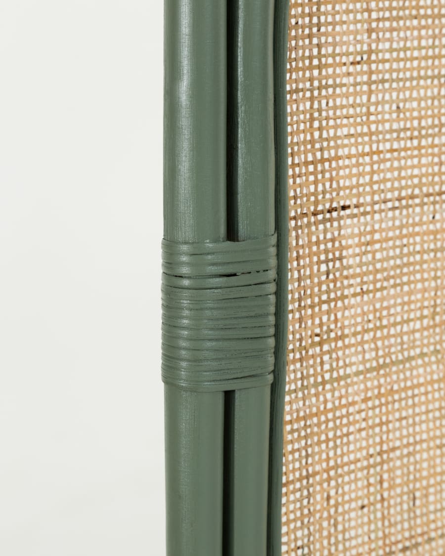 Margaret rattan headboard with green finish 170 x 120 cm