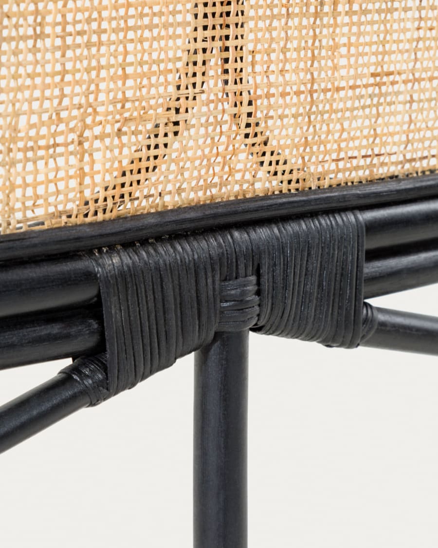Lalita rattan headboard with a black finish, for 160 cm beds