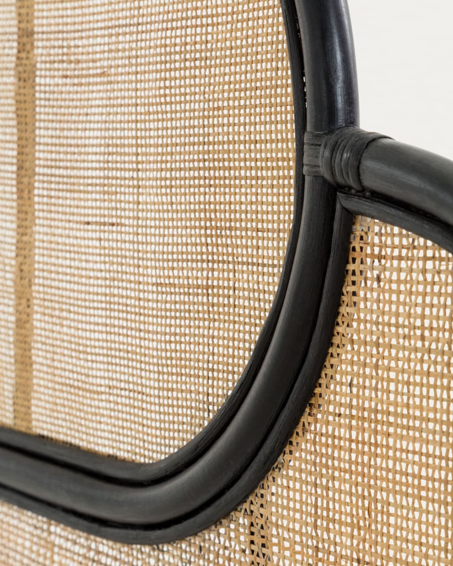 Lalita rattan headboard with a black finish, for 160 cm beds