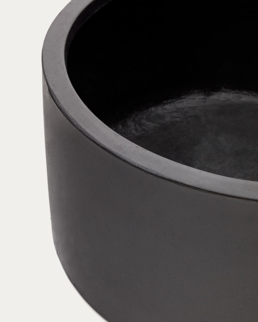 Cache-pot Aiguablava en ciment noir Ø 62 cm