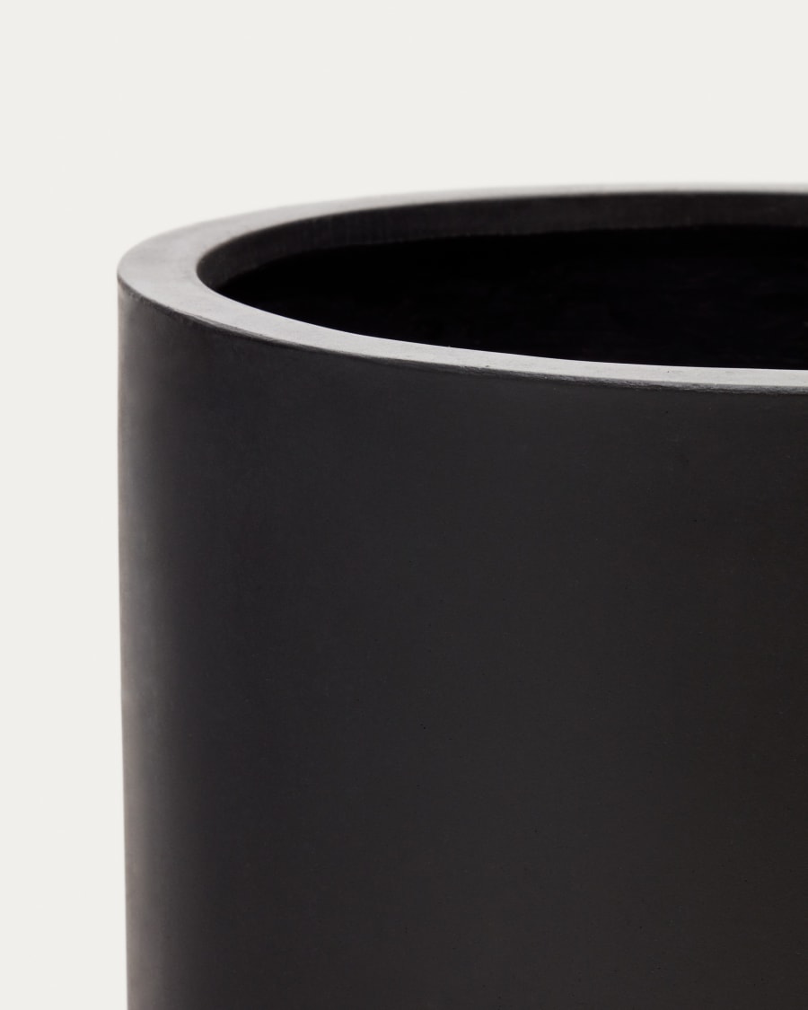 Cache-pot Aiguablava en ciment noir Ø 52 cm