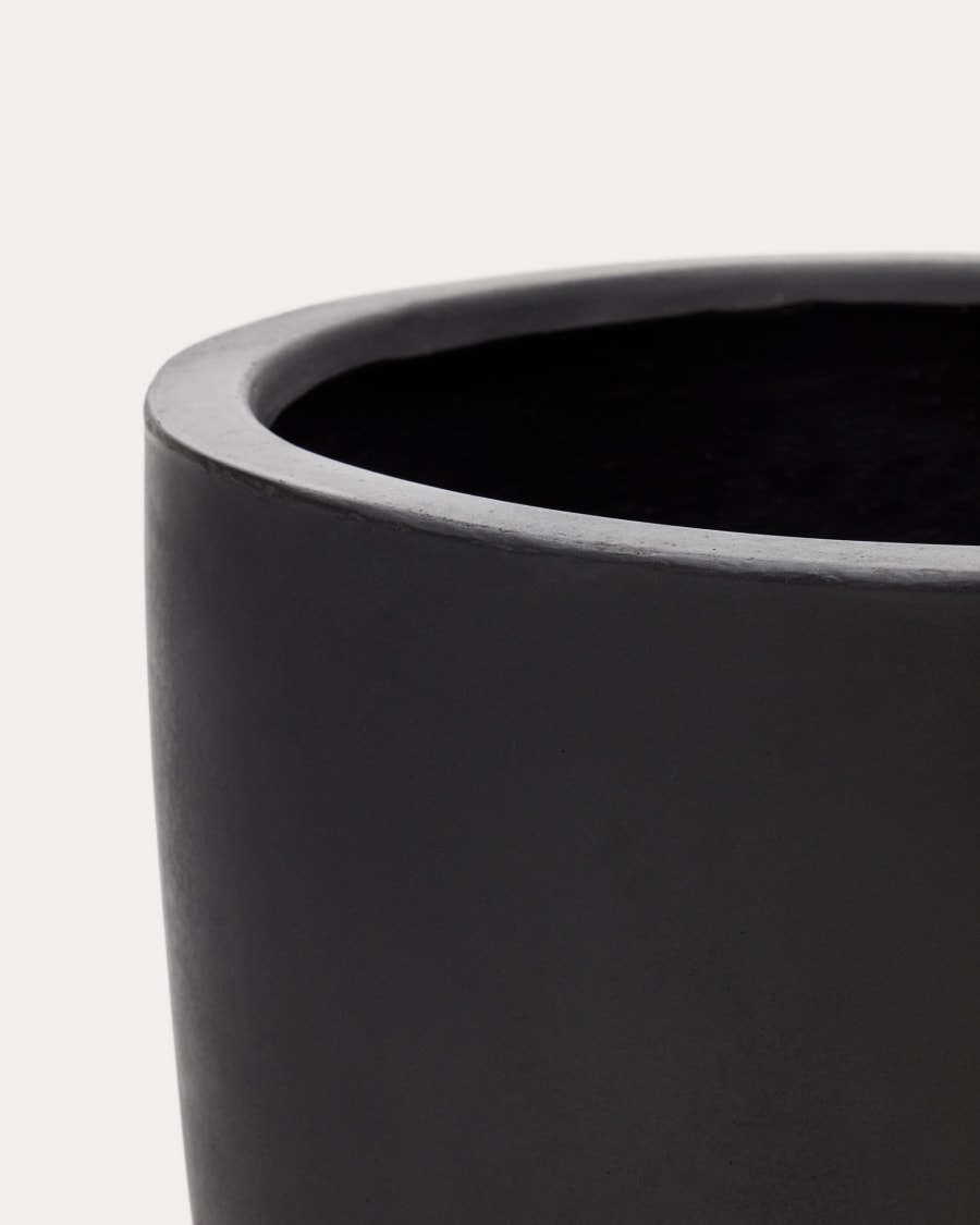 Aiguablava plant pot in black cement, Ø 56 cm